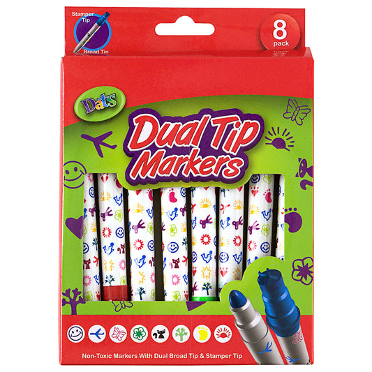 Dual Tip Stamper Marker 8pk