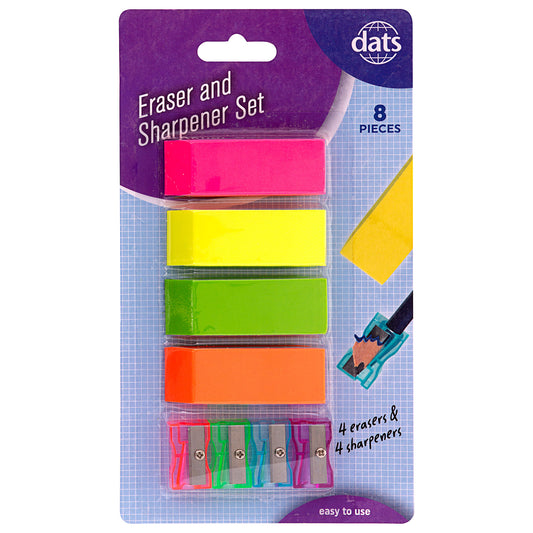 Eraser with Pencil Sharpener 4pc