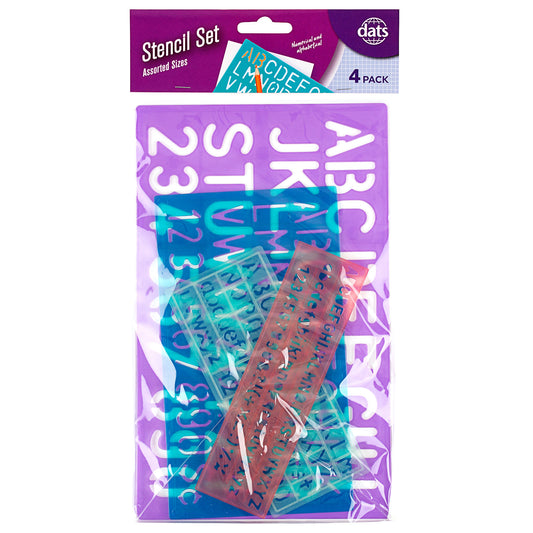 Stencils Alphabet 4pk
