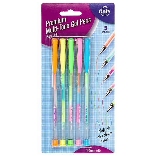 Multi-Tone Pastel Gel Pens 5pk