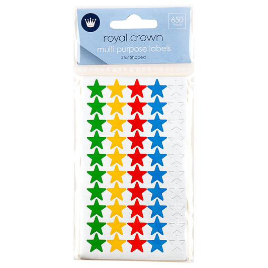 Multi Purpose Labels Star Assorted Colours 11mm 650pk