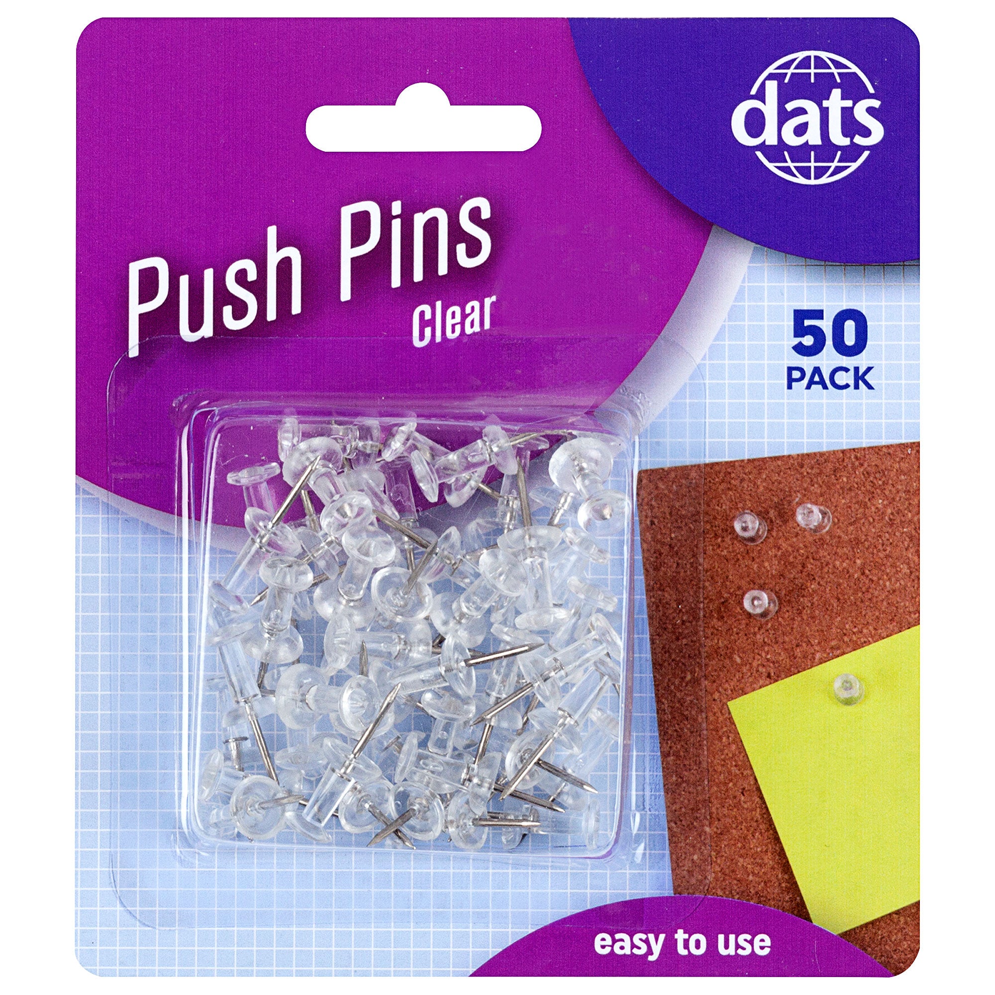 Push Pins Clear 50pk The Reject Shop