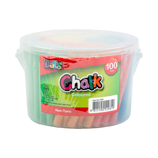 Chalk Assorted Colours Bucket 100pk