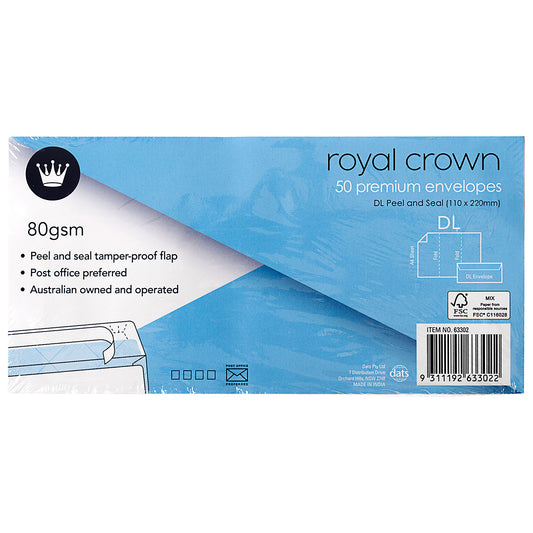 Envelope DL Peel & Seal 50pk