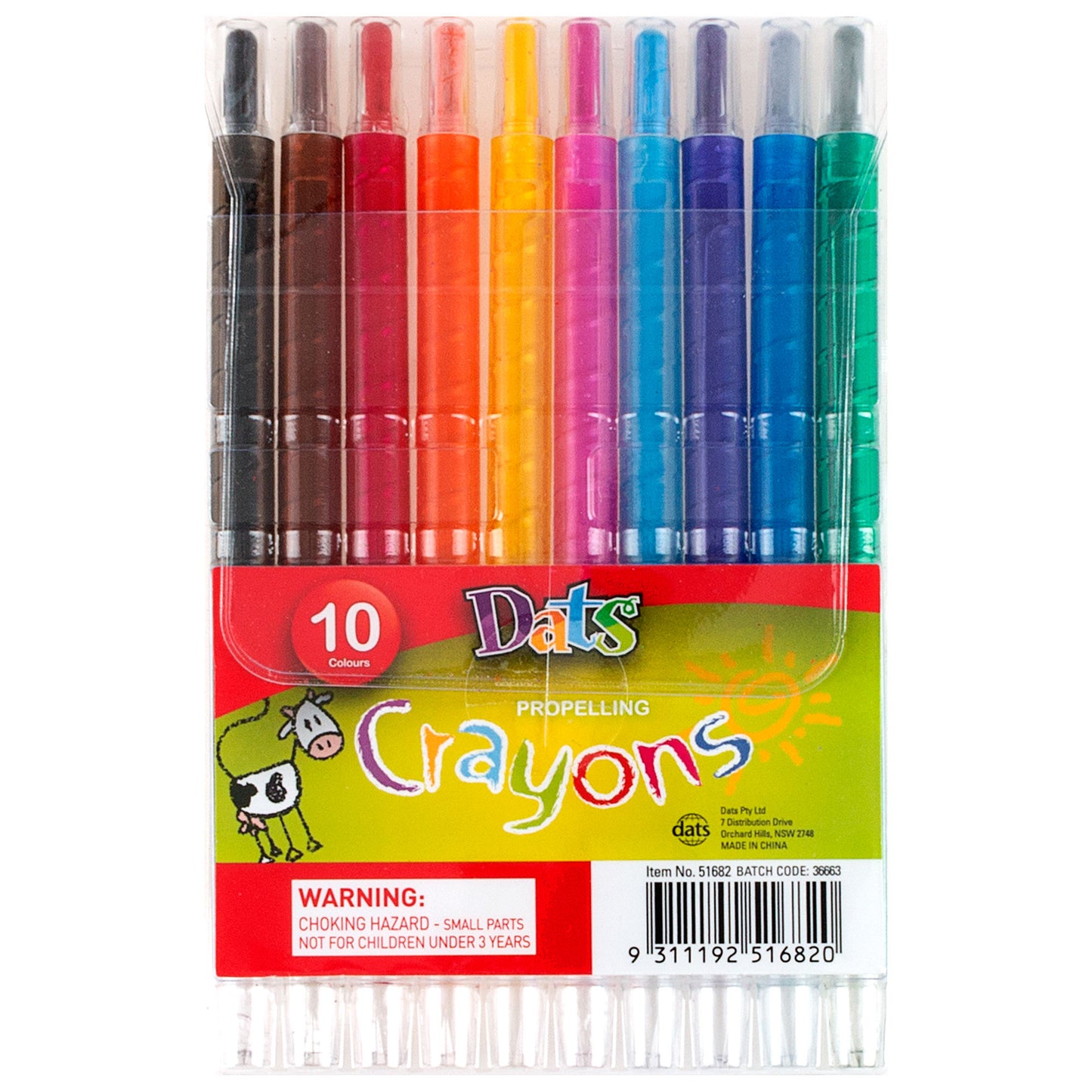 Crayon Propelling 10pk in PVC Wallet