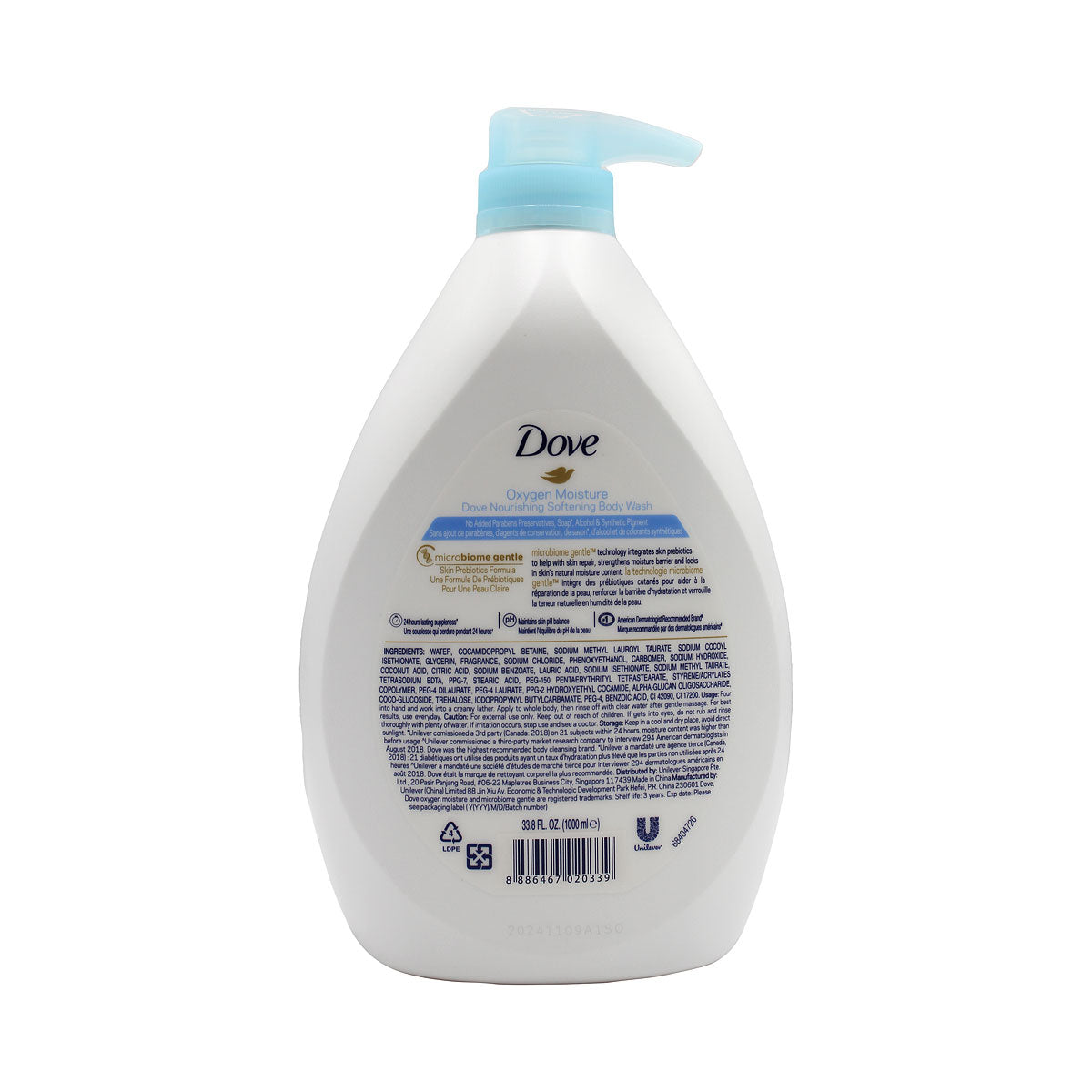 Dove Body Wash Oxygen Moist 1L
