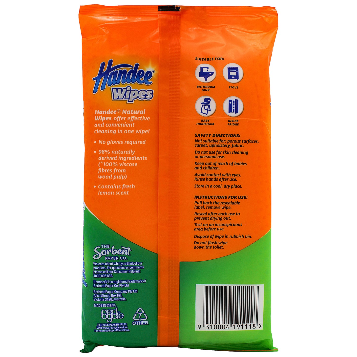 Handee Multipurpose Wipes Natural 30pk