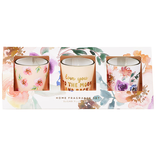 Printed Candle Trio