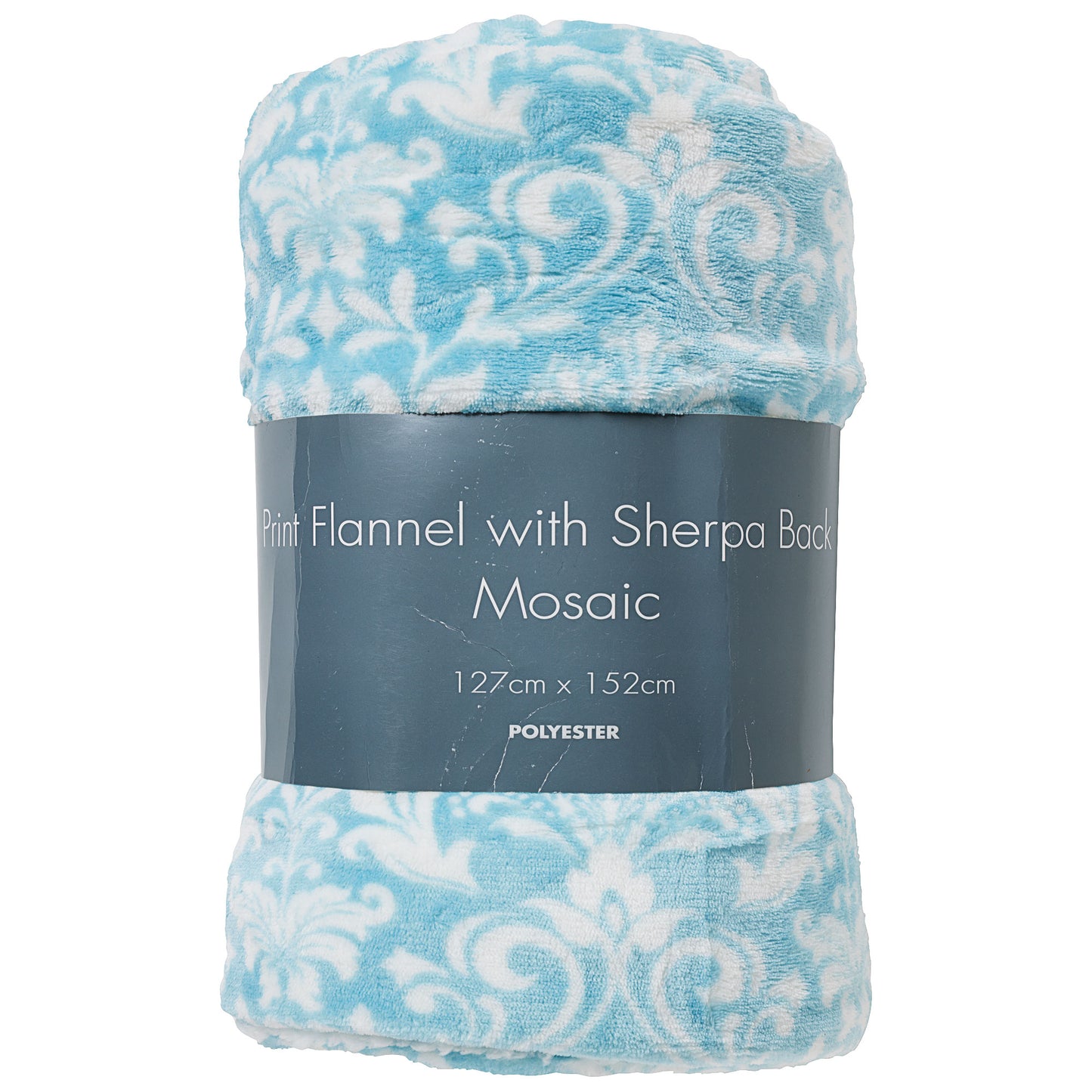 Print Flannel Sherpa-Backed Throw 127x152cm