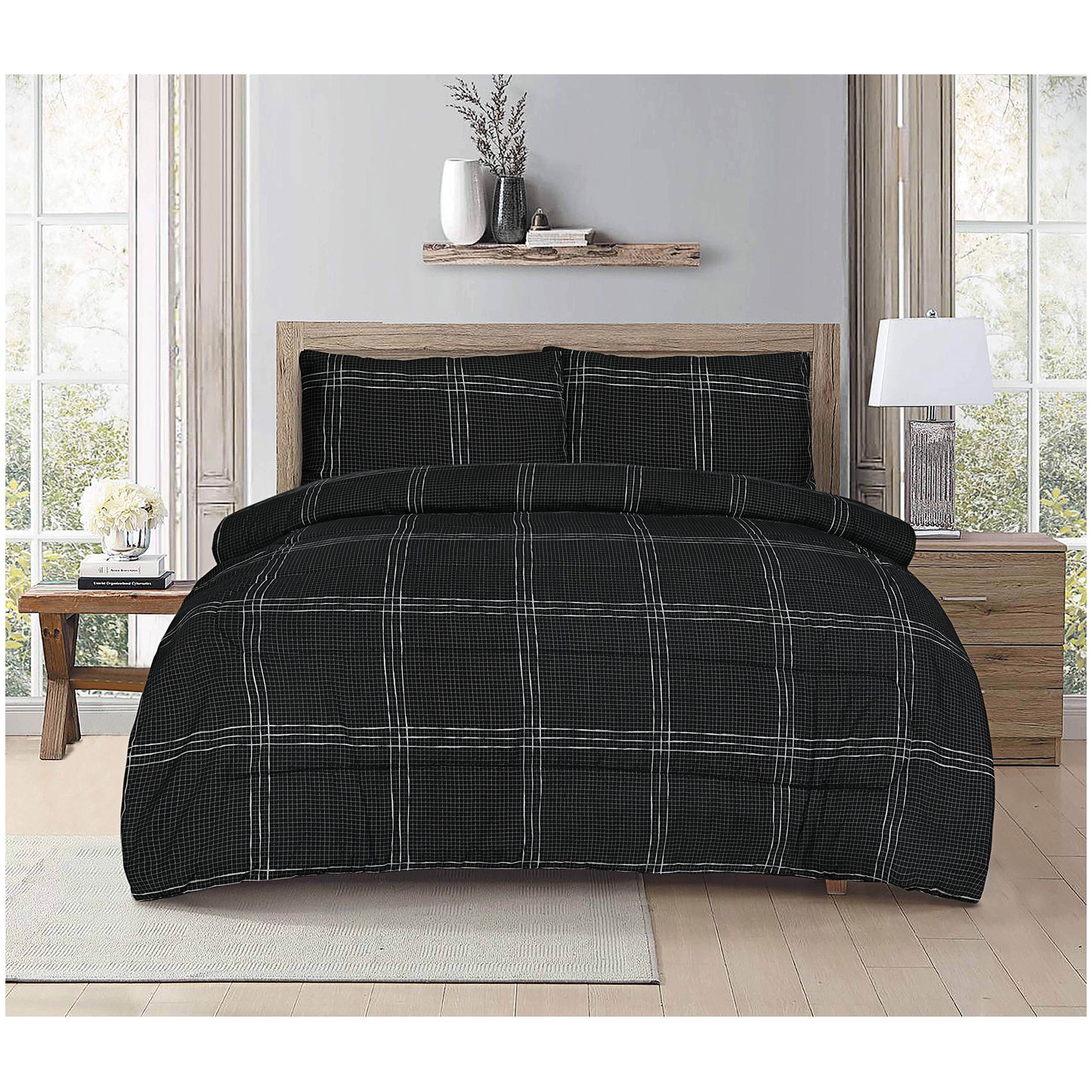 Comforter Queen Bed Grid Check