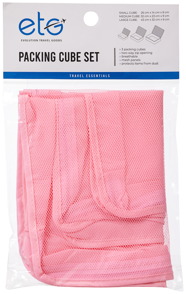 Packing Cube Pink/Navy 3pc The Reject Shop
