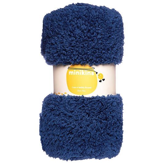 Super Plush Teddy Throw Blue