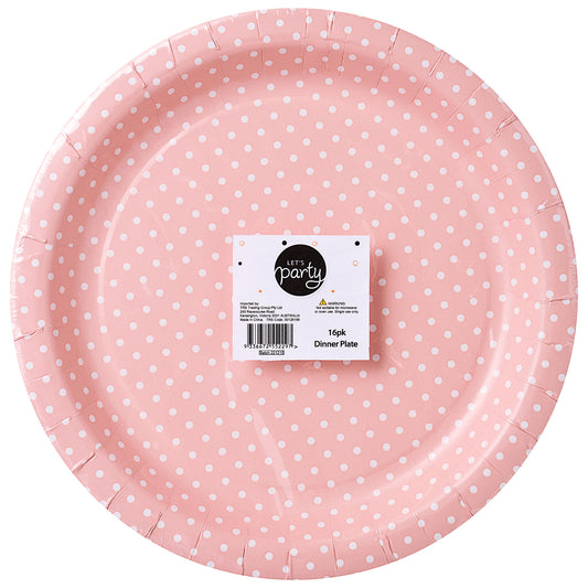 Dinner Plate Spot Print Pink 23cm 16pk