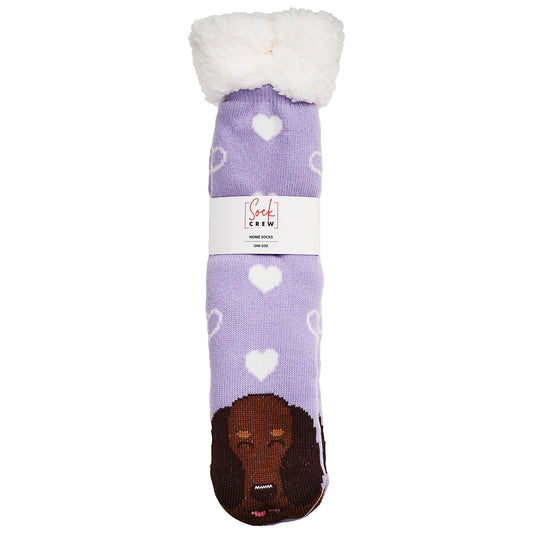 Novelty Sherpa Socks Dachshund