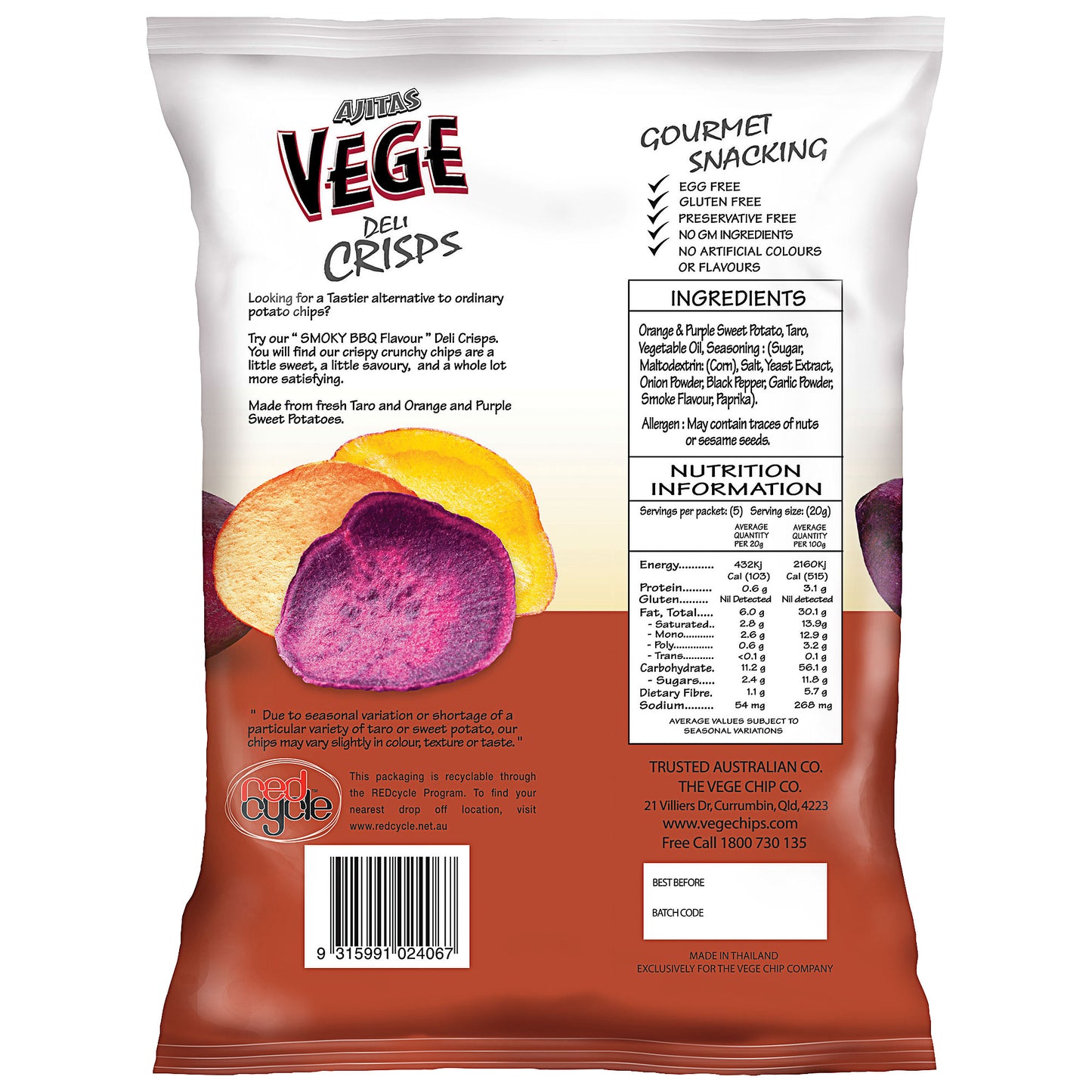 Vege Chips Smokey BBQ 100g