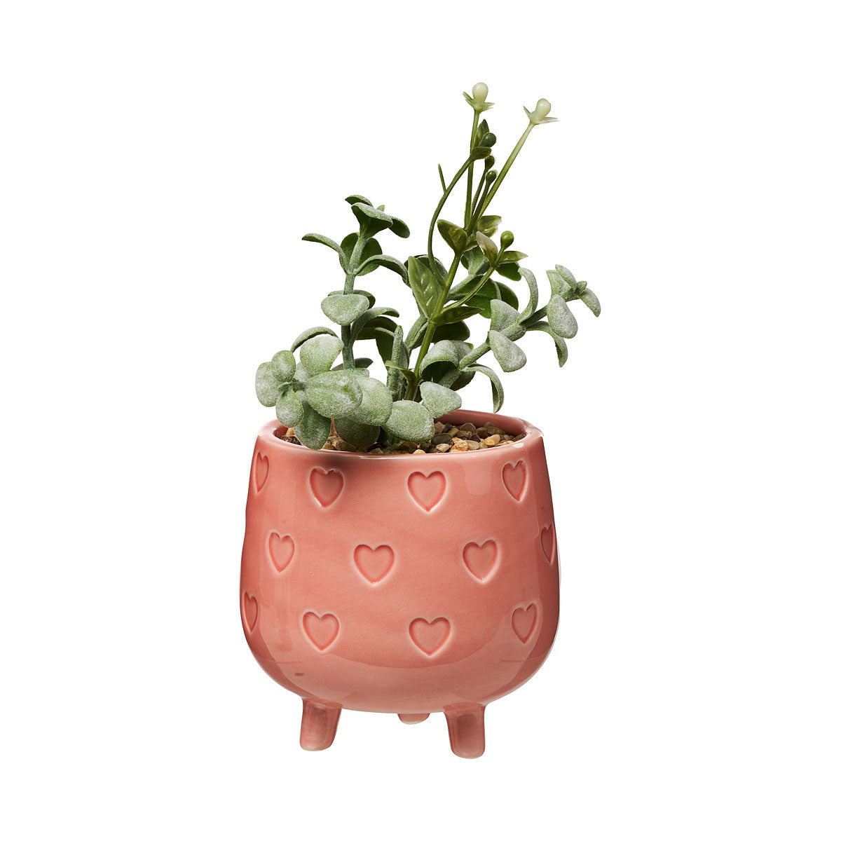 Love Imprint Faux Succulent In Pot