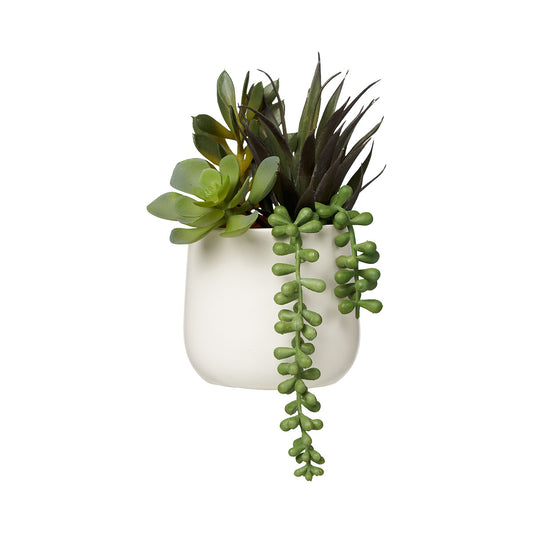 Faux Succulent & Pearls Mix Pot