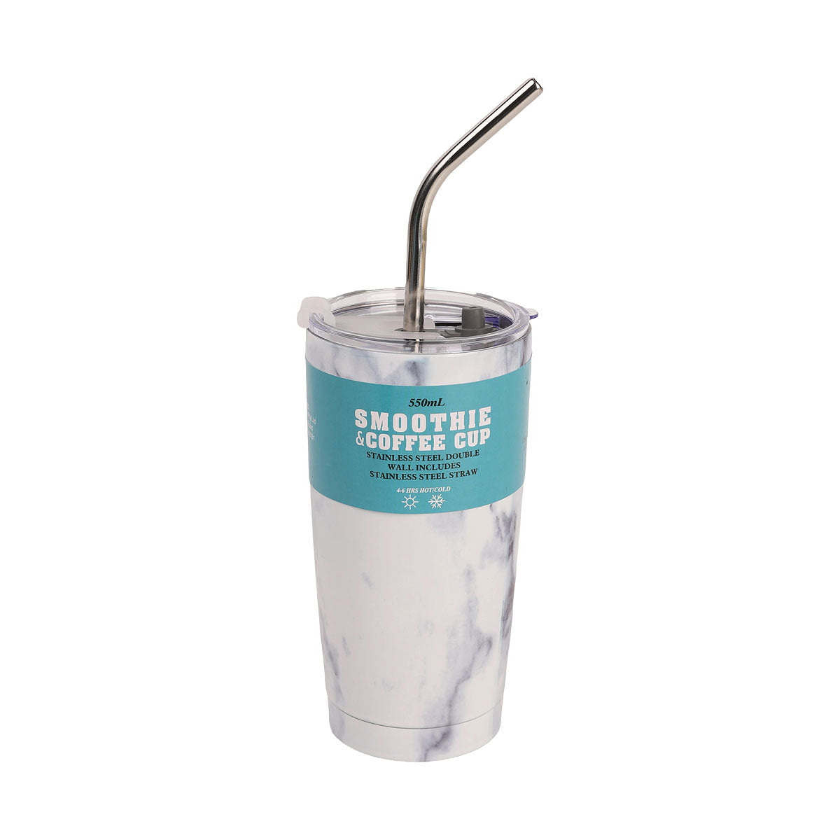 Grey Marble Double Wall Smoothie/Coffee Cup 500mL
