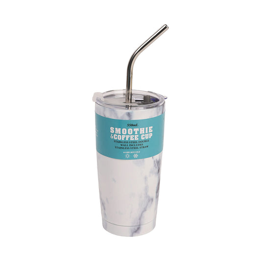 Grey Marble Double Wall Smoothie/Coffee Cup 500mL