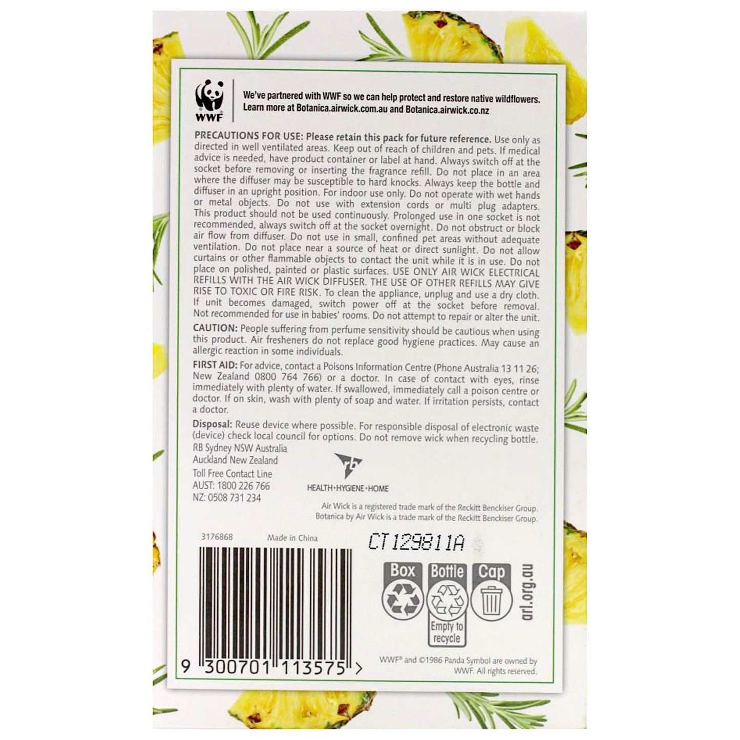 Air Wick Plugin + Refill Pine & Rose 19mL