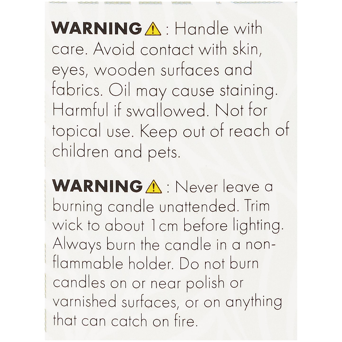 Patterned Oil Burner & Oil Pack