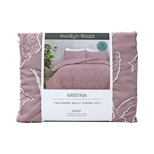 Avalyn Road Kristina Textured Quilt Cover Set QB Assorted