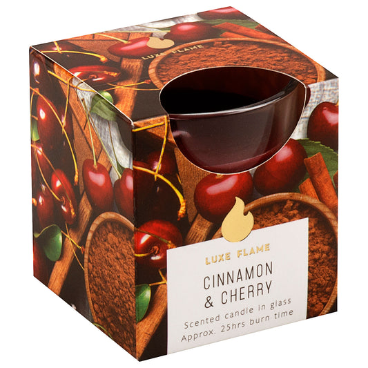 Scented Glass Candle Cinnamon & Cherry 7x8cm