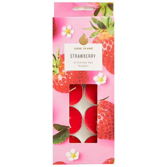 Tealight Candles Strawberry Scented 10pk