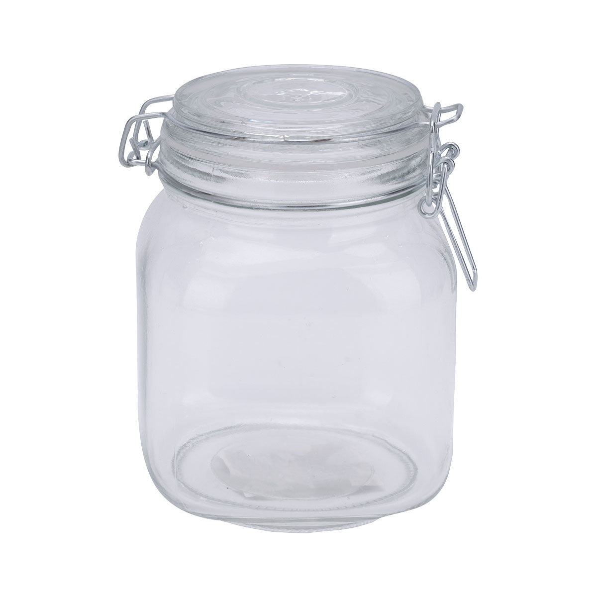 Clip Top Square Jar 1L