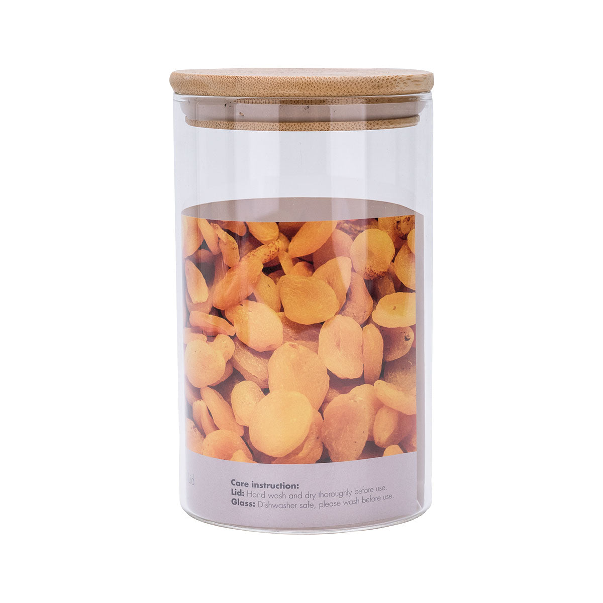 Glass Canister With Bamboo Lid Medium 10x10x15cm