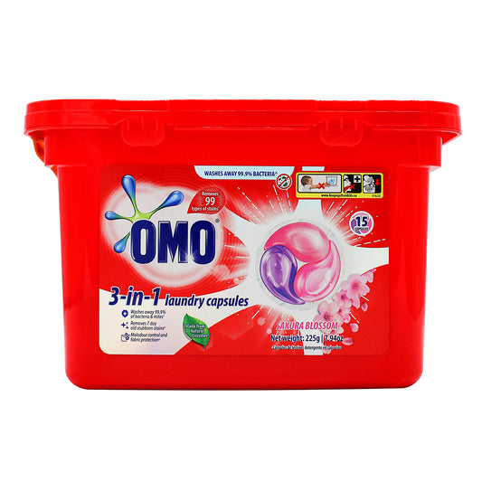 Omo 3-In-1 Laundry Capsules Blossom 15pk