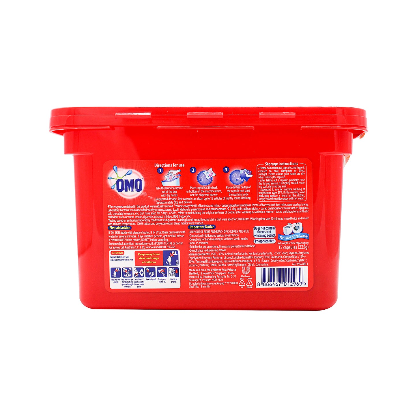 Omo 3-In-1 Laundry Capsules Lavender 15pk