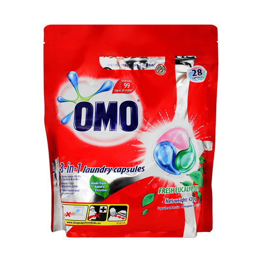 Omo 3-In-1 Laundry Capsules Eucalyptus 28pk