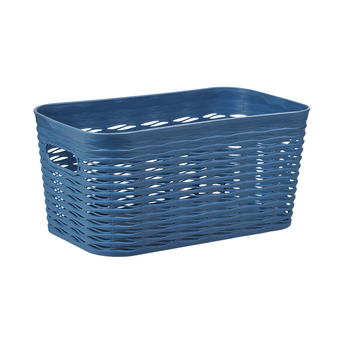 Wave Plastic Storage Basket 5L Denim Blue