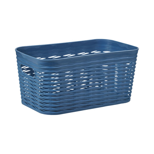 Wave Plastic Storage Basket 5L Denim Blue