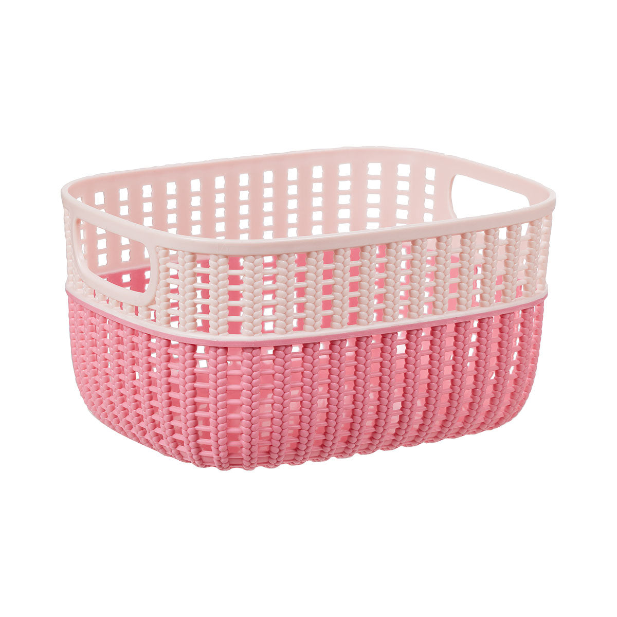 Crochet Look Storage Basket 3L Blush