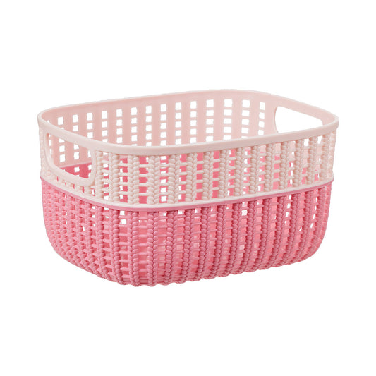 Crochet Look Storage Basket 3L Blush