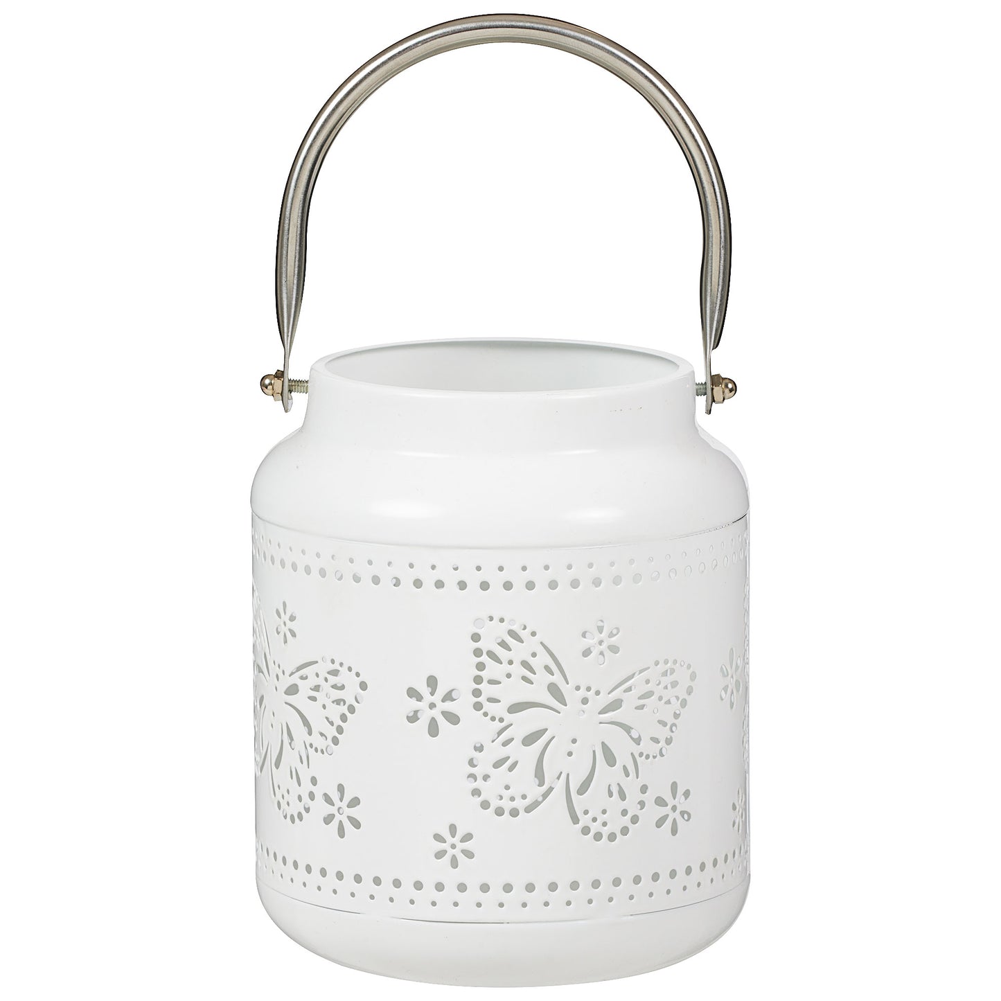 Butterfly Metal Lantern Green/White