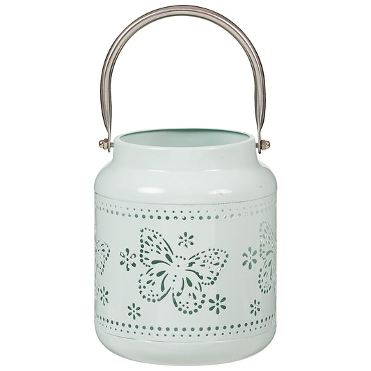 Butterfly Metal Lantern Green/White