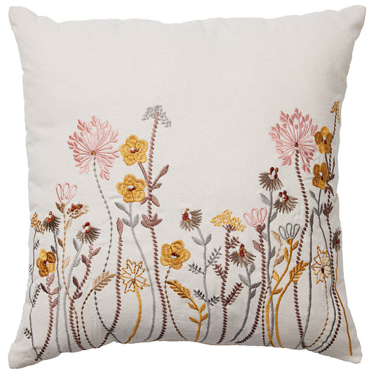 Embroidered Meadow Cushion 45x45cm