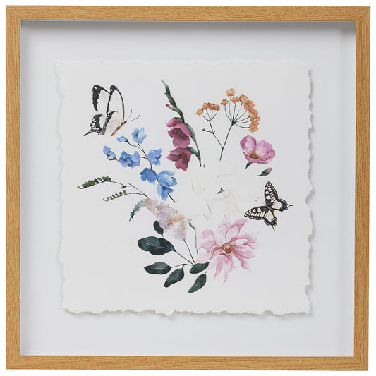 Butterfly Wild Flower Framed Art 45cm