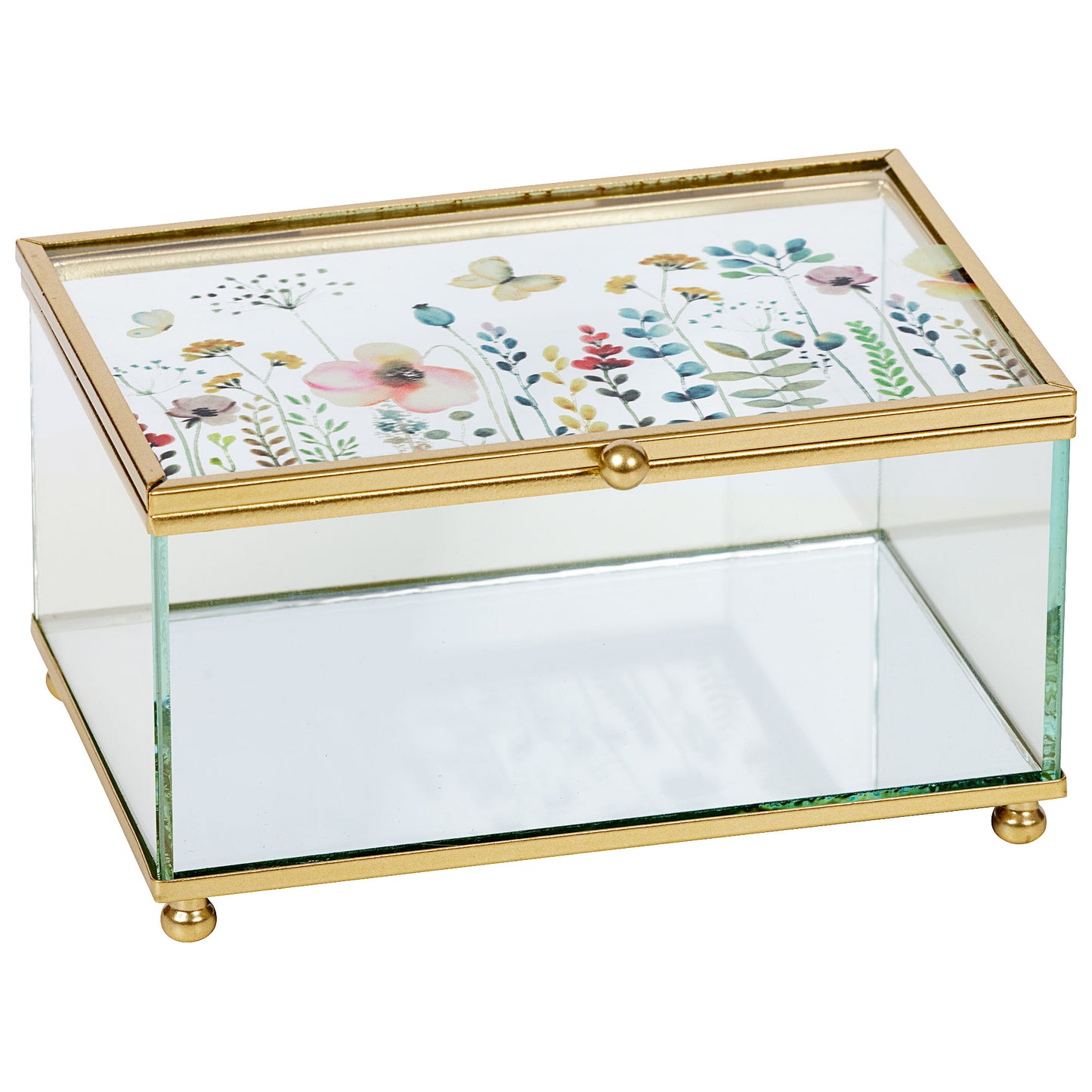 Jewellery Glass Box Meadow / Bee 15x10cm