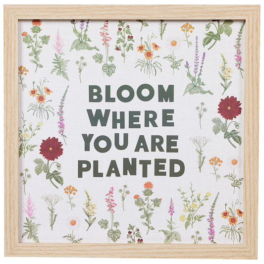 'Bloom Where Your Are Planted' Print Artwork 25cm