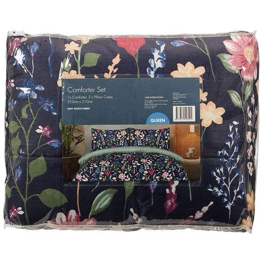 Comforter Set QB Navy Meadow