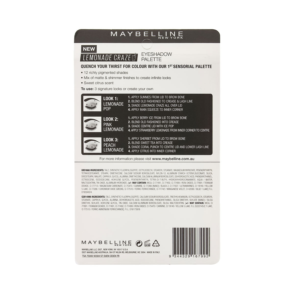 Maybelline Eyeshadow Palette Lemonade Craze