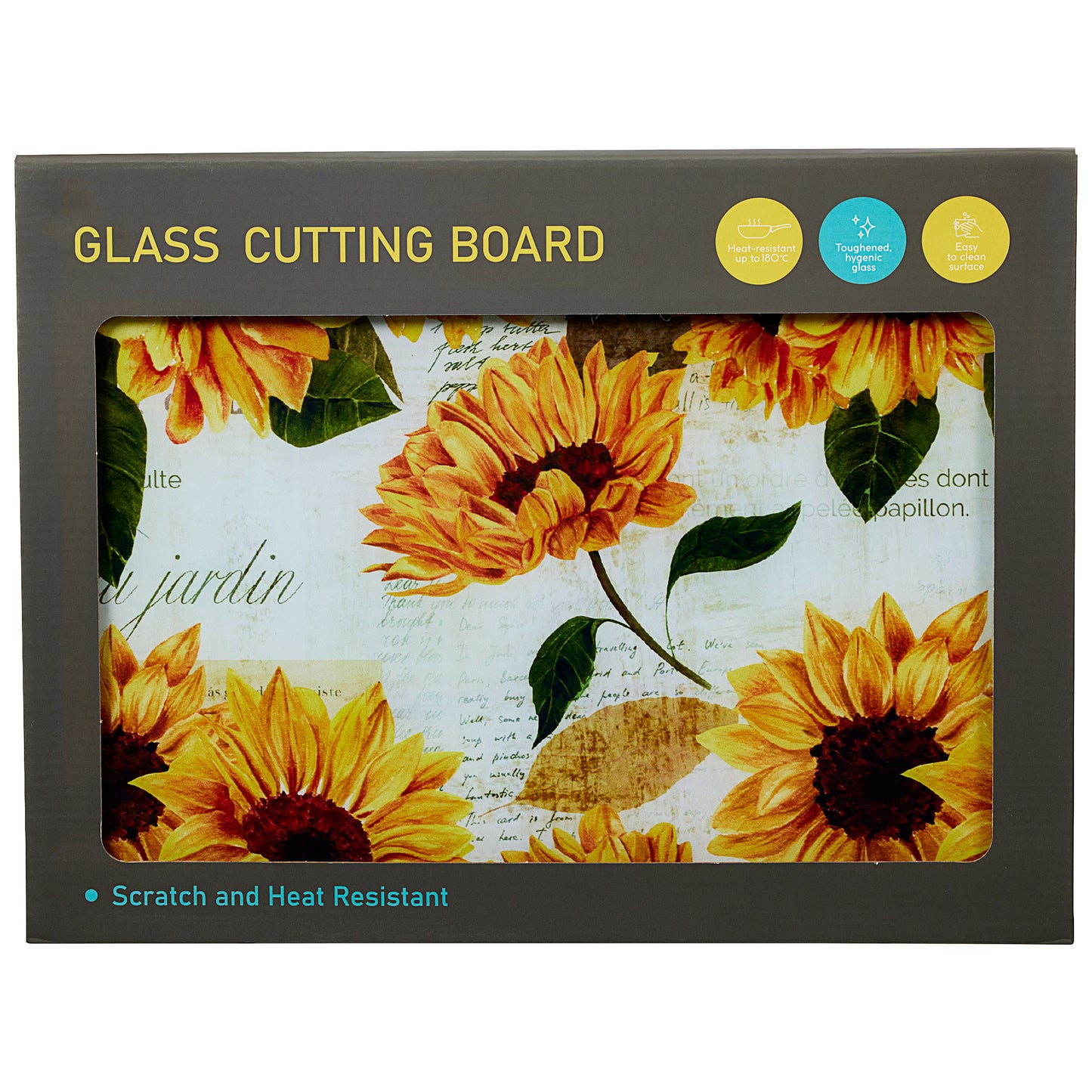 Sunflowers Glass Cutting Board