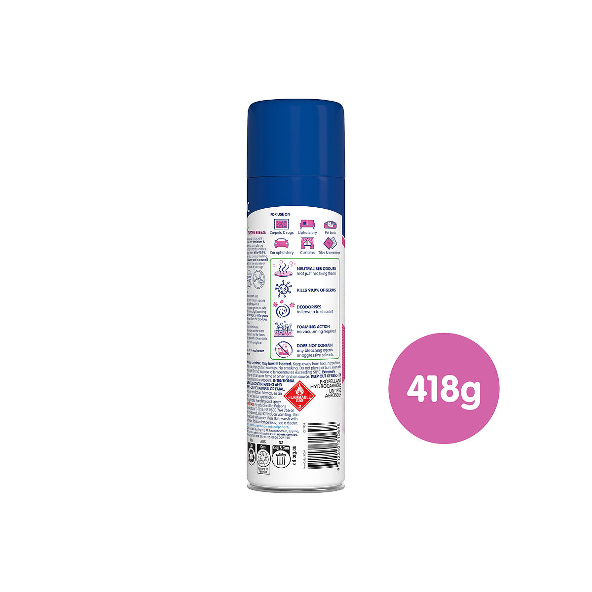 No Vac Carpet Deodoriser Garden Breeze 418g
