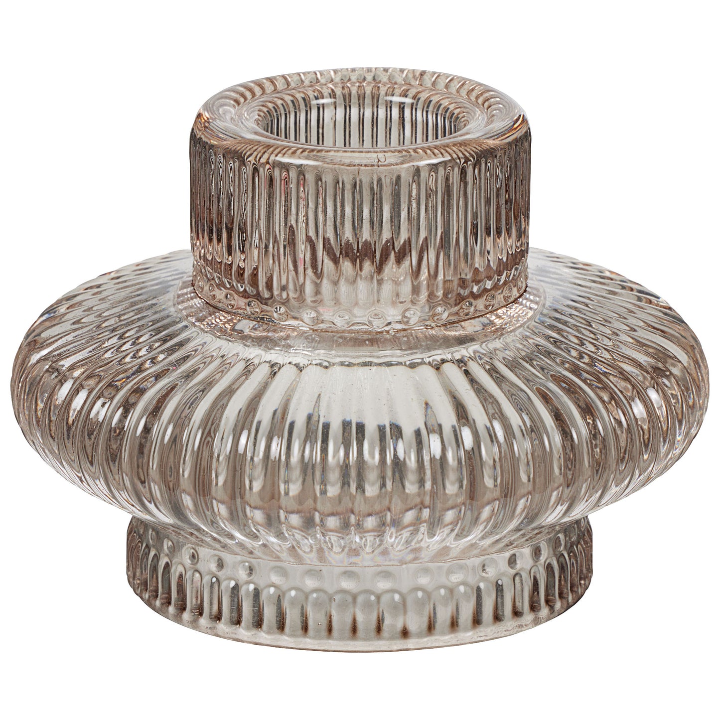 Glass Tea Light & Taper Candle Holder