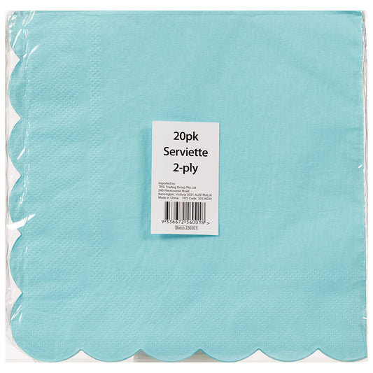 Scalloped Edge Napkin Mint 2ply 20pk