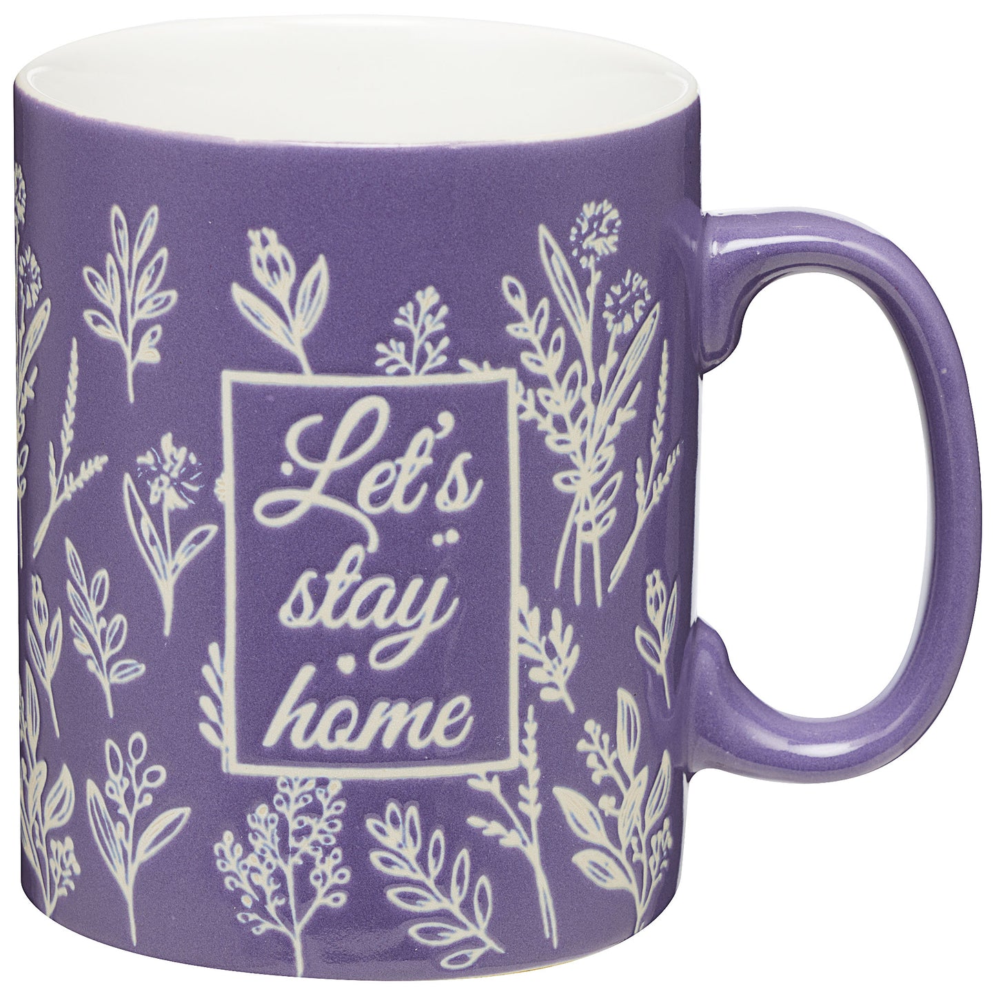 Embossed Purple Flowers Mug 500mL